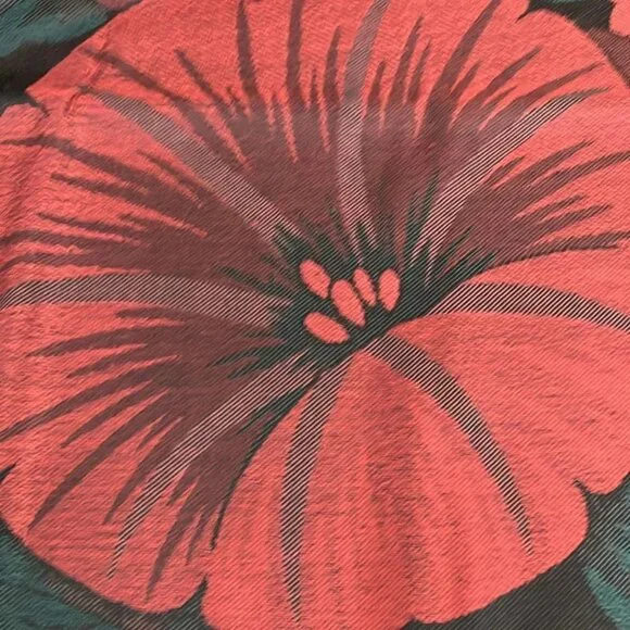 BALENCIAGA - Red Black Green Wool Silk Scarf